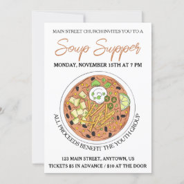 Convite Comida de jantar da Tortilla Soup Cookoff