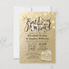 Convite Comida Elegante E Bebida Para Casamento