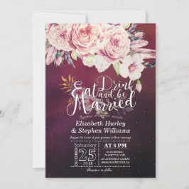 Convite Comida Elegante E Bebida Para Casamento