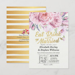Convite Comida Elegante E Bebida Para Casamento