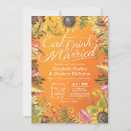 Convite Comida Elegante E Bebida Para Casamento