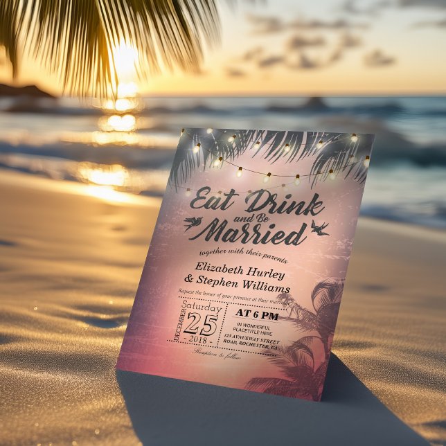 Convite Comida Elegante E Bebida Para Casamento (Criador carregado)