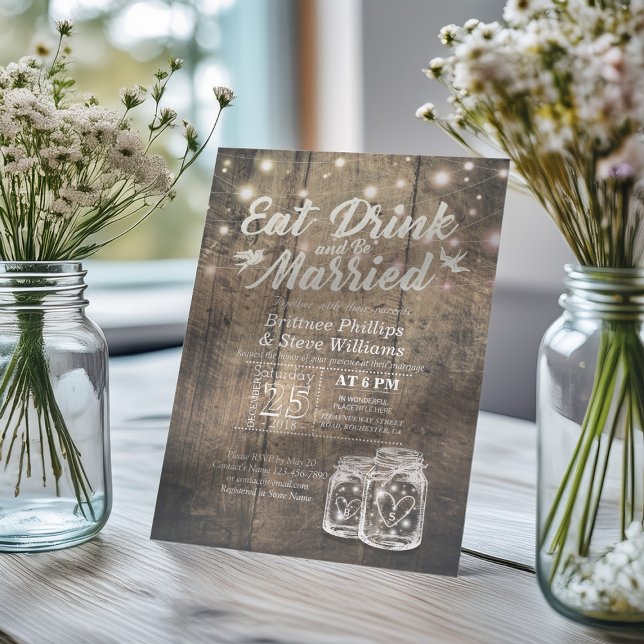 Convite Comida Elegante E Bebida Para Casamento (Criador carregado)