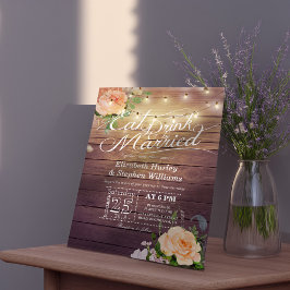 Convite Comida Elegante E Bebida Para Casamento