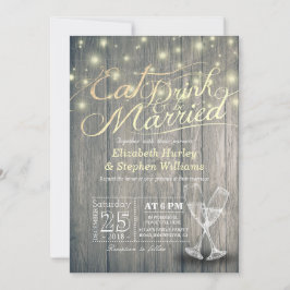 Convite Comida Elegante E Bebida Para Casamento