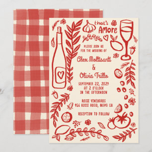Convite Comida Italiana Isso É Amor Festa de Casamento PER
