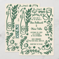 Comida Italiana Isso É Amor QR Festa de Casamento