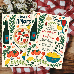 Convite Comida Italiana That's Amore Festa de Engajamento
