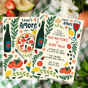 Convite Comida Italiana That's Amore Festa de Engajamento