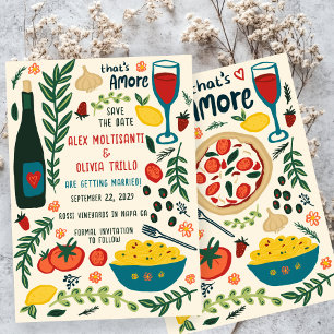 Convite Comida Italiana That's Amore SALVE A DATA Noivado