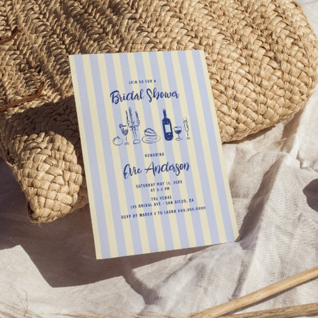 Convite Comida Italiano Desenhado À Mão Chá de panela Em F (Criador carregado)