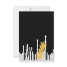 Convite Comida Orgânica Espaguete Italiano Preto W