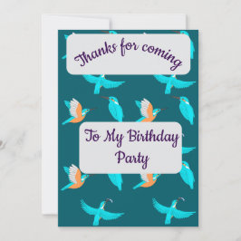 Convite Common Kingfishers Thank you Card