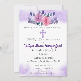 Convite Communion Floral Invite