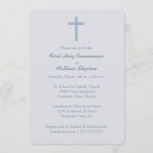 Convite Communion Pastel Blue Cross