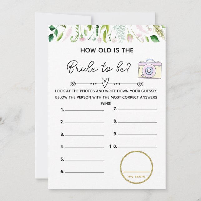 Convite como antigo jogo de chá de fraldas (Frente)