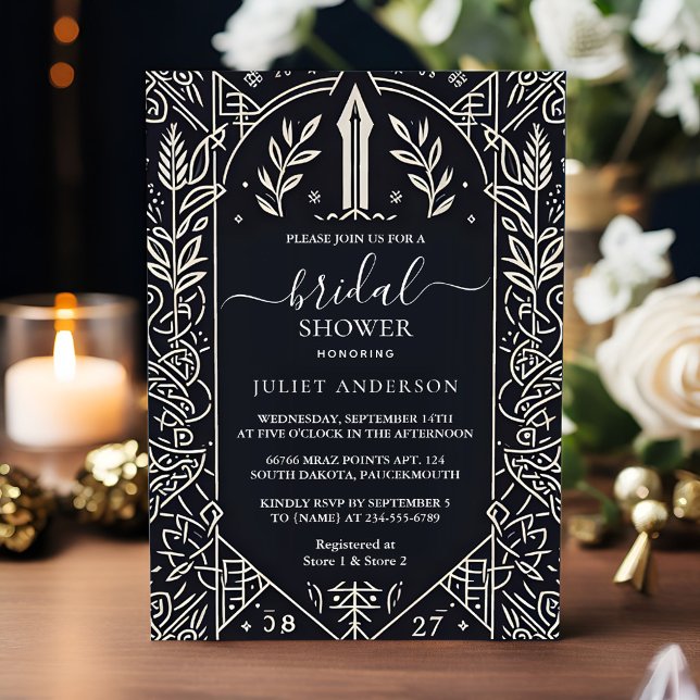 Convite Como Chá de panela de Rolagem Medieval Nórdica Cel (Criador carregado)