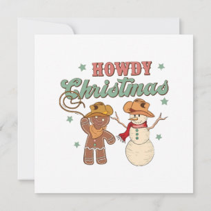 Convite Como está Natal Cowboy Boneco de Neve Ocidental Di