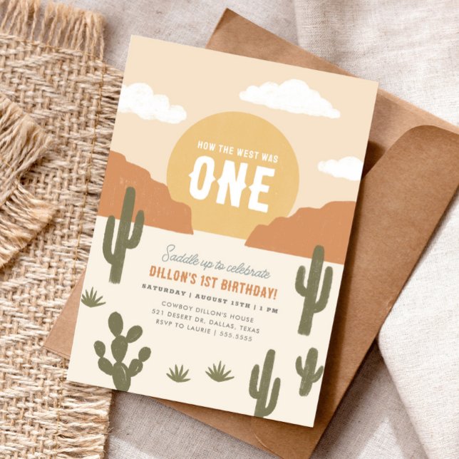 Convite Como o Ocidente foi um aniversário de cowboy (Criador carregado)