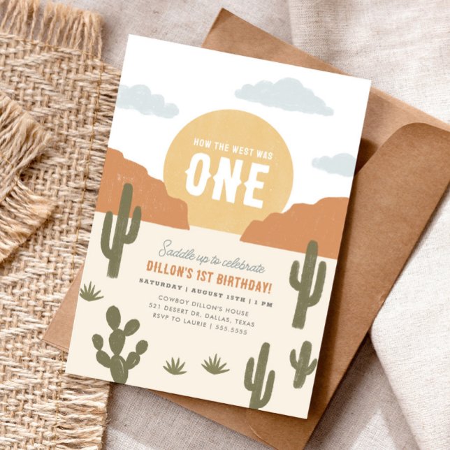 Convite Como o Ocidente foi um aniversário de cowboy (Criador carregado)