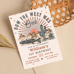 Convite Como o Ocidente foi um aniversário de cowboy ocide
