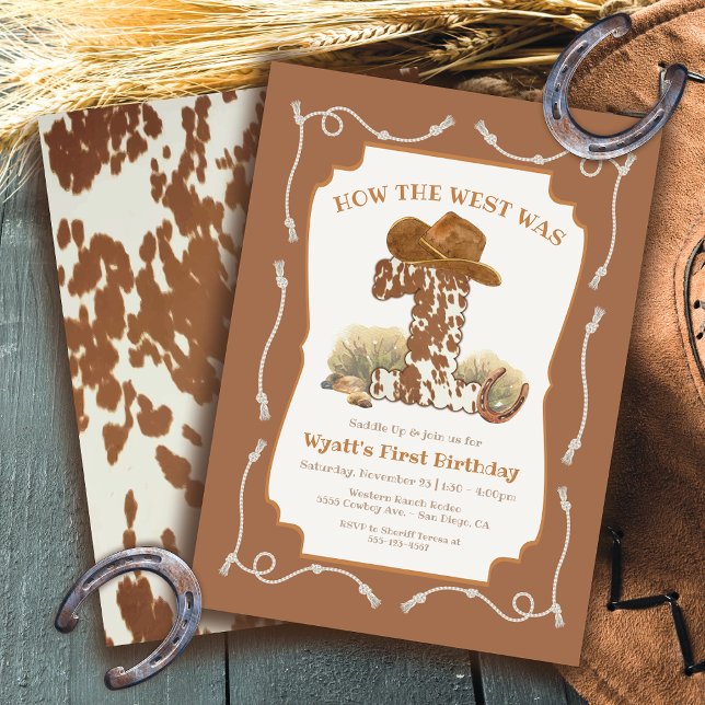 Convite Como o oeste foi uma Festa de aniversário de Cowbo (Criador carregado)