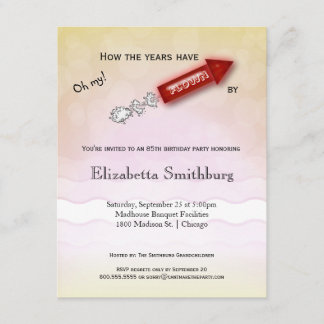 Convite Como os anos voaram perto - aniversário do marco