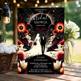 Convite Como Ruby Claret White Heart Red Black Chá de pane