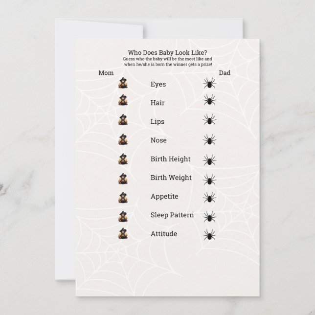 Convite Como Será O Bebê? Chá de fraldas de Halloween (Frente)