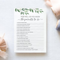 Como você conhece bem os futuros pais?