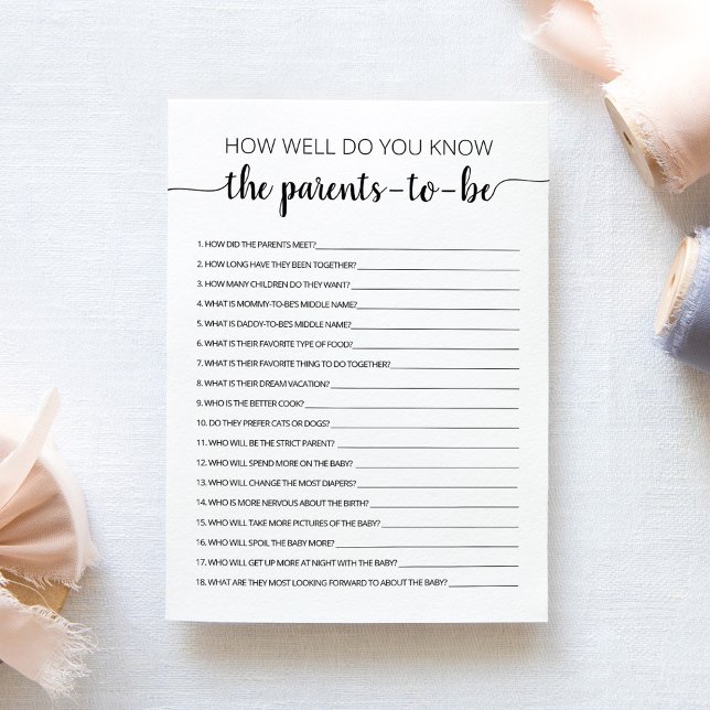 Convite Como você conhece bem os futuros pais? (Criador carregado)