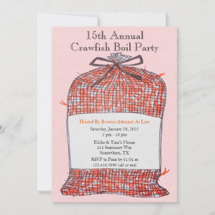 Convite Companhia Anual Sack Of Crawfish Boil Party