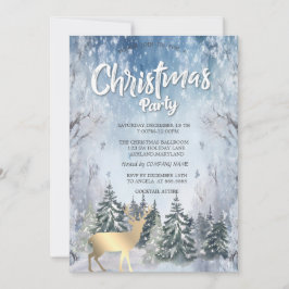 Convite Companhia de Natal Deer das Árvores da Paisagem de