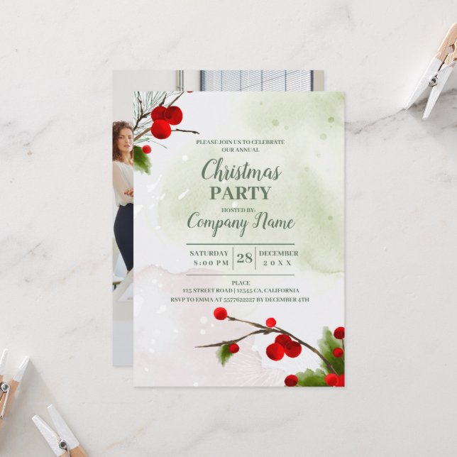 Convite Companhia Elegante Cocktail Festa de Natal (Frente/Verso In Situ)