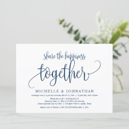Convite Compartilhe a felicidade juntos, Casamento Fuga I