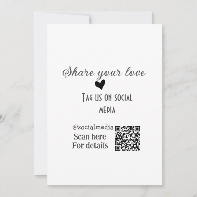 Convite Compartilhe o código QR da verificação de amor e a (Frente)