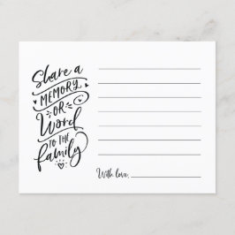 Convite Compartilhe uma memória ou uma palavra para o cart