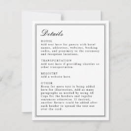 Convite Compartimento preto e branco com script clássico a