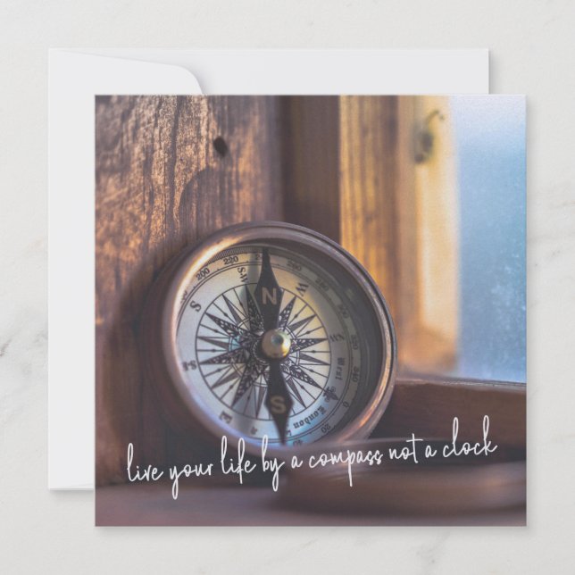 Convite COMPASS TIME 5.25 x 5.25 card (Frente)