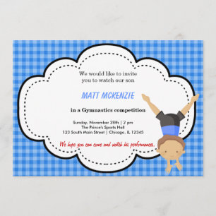 Convite Competição de Garoto Ginástica (Azul)