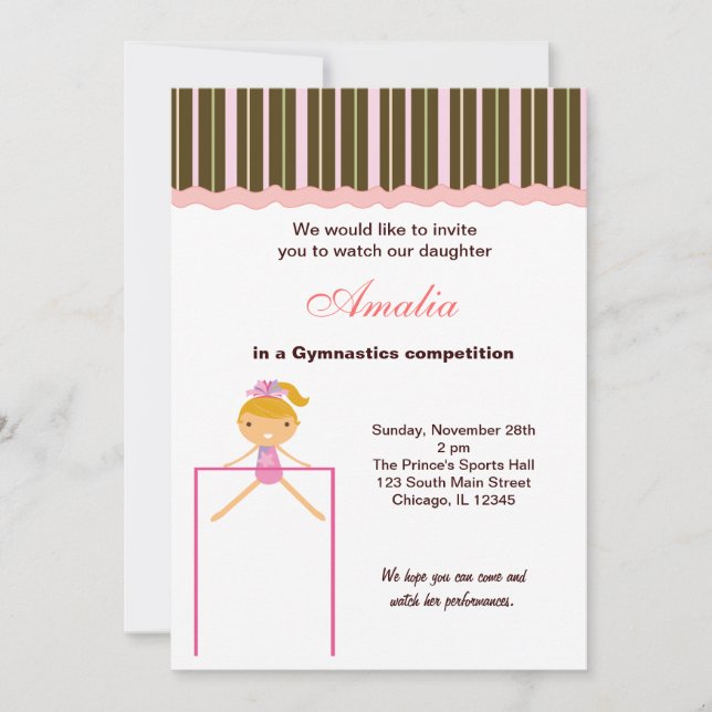 Convite Competição de ginástica (Frente)
