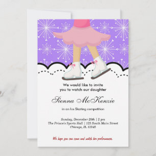 Convite Competição De Ice Skating (Roxo)