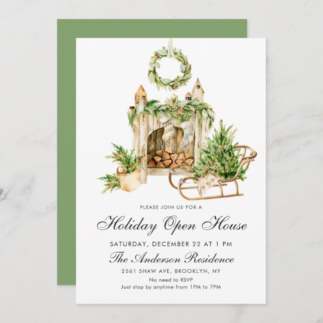 Convite Composição boêmica NATAL HOLIDAY CASA ABERTA (Frente/Verso)