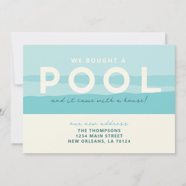 Convite Compramos uma Piscina de lançamento (Frente)