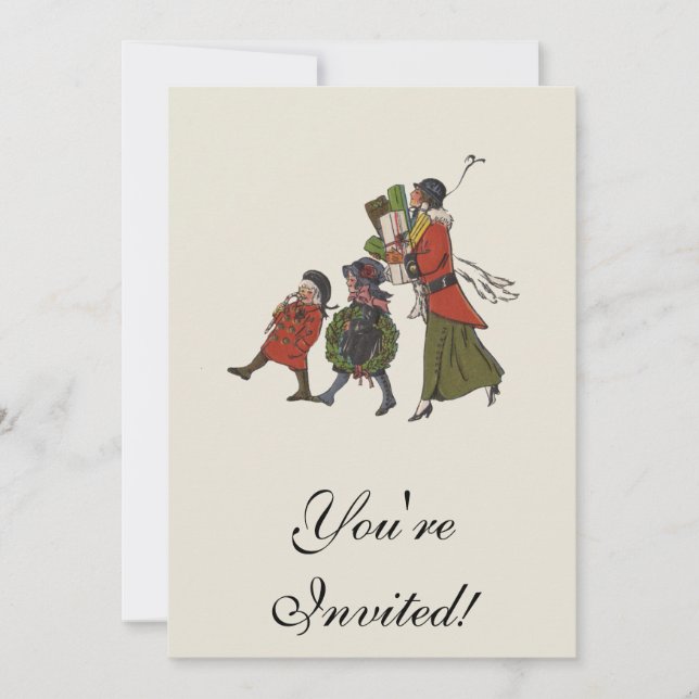 Convite Compras de Natal ao Estilo Antigo: Diversão para a (Frente)