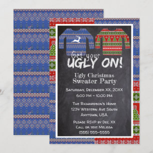 Convite Compre Sua Festa Feia No Knit Christmas Sweater