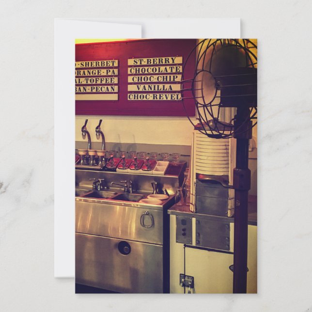 Convite Compro de Sorvetes Vintage (Frente)