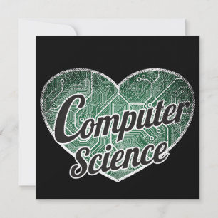 Convite Computação Retro Heart Blackboard Love