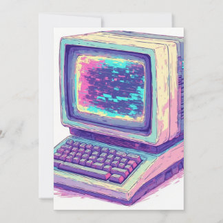 Convite Computador vintage CRT do final dos anos 90 - 2