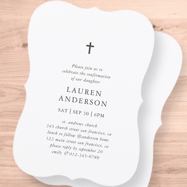 Convite Comunhão com Cruz Simples Moderna e Elegante  (Criador carregado)